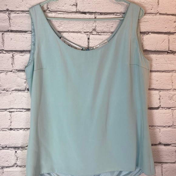 Mary McFadden Couture Vintage Blue 2 Piece Set Wide Leg Pants Tank SILK size 12 - Picture 13 of 16